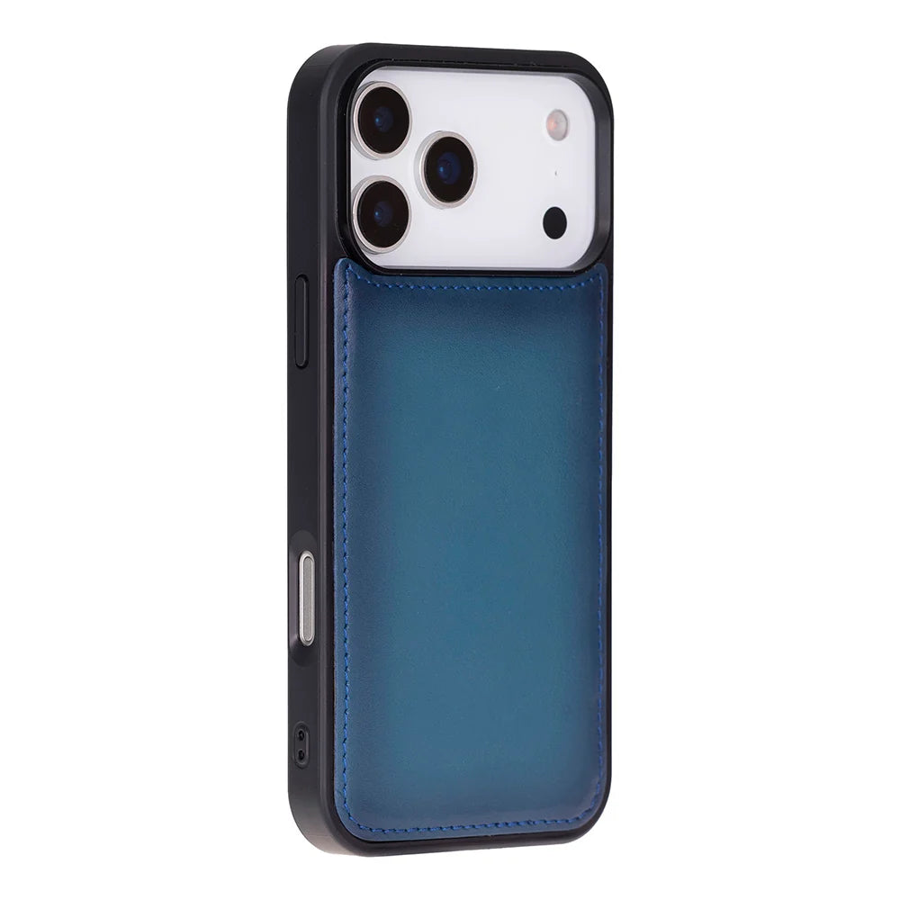 Blue leather MagSafe wallet case for iPhone 18 Pro and 17 Pro - view 11