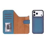 Blue leather MagSafe wallet case for iPhone 18 Pro and 17 Pro - view 5