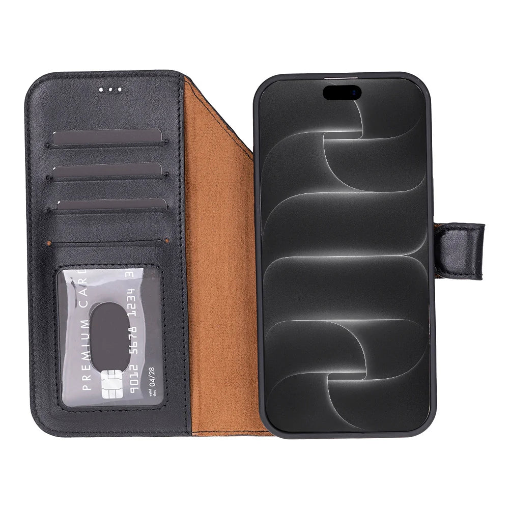 Black leather MagSafe wallet case for iPhone 18 Pro and 17 Pro - view 9