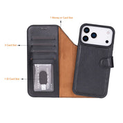 Black leather MagSafe wallet case for iPhone 18 Pro and 17 Pro - view 3