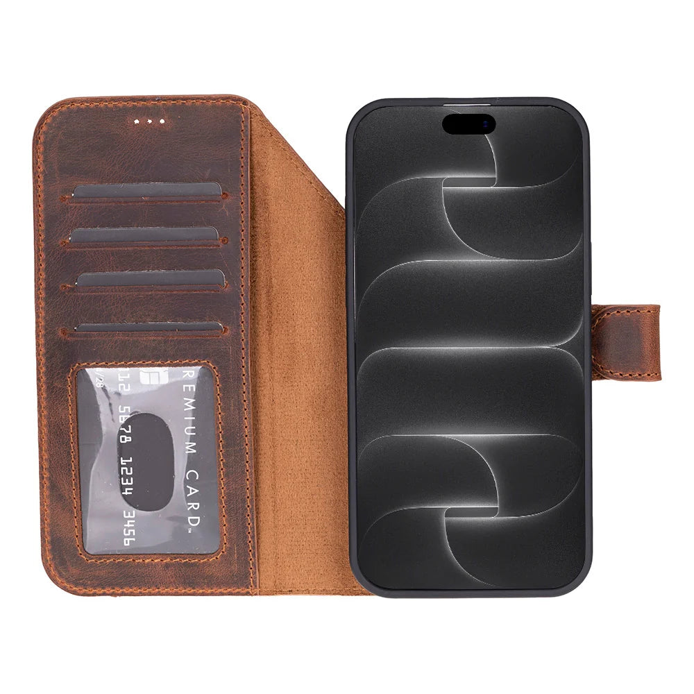 Saddle Brown leather MagSafe wallet case for iPhone 18 Pro and 17 Pro - view 9