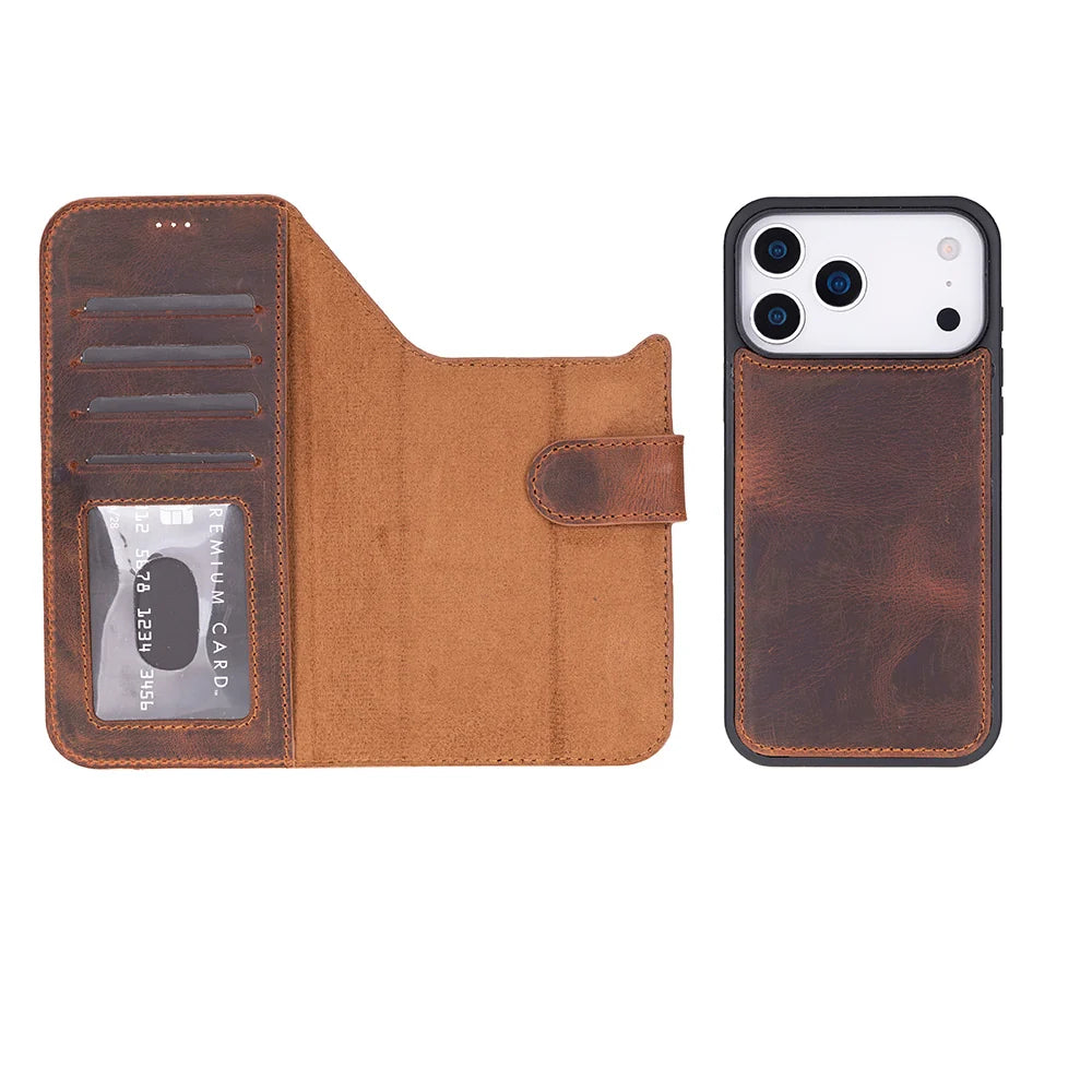Saddle Brown leather MagSafe wallet case for iPhone 18 Pro and 17 Pro - view 5