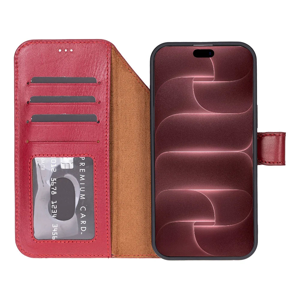 Red leather MagSafe wallet case for iPhone 18 Pro and 17 Pro - view 9