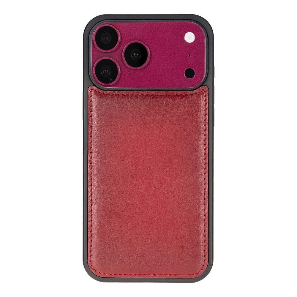 Red leather MagSafe wallet case for iPhone 18 Pro and 17 Pro - view 13