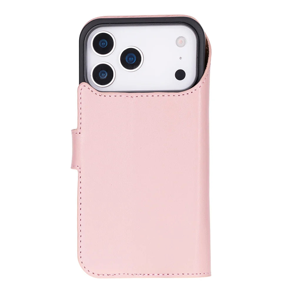 Pink leather MagSafe wallet case for iPhone 18 Pro and 17 Pro - view 7
