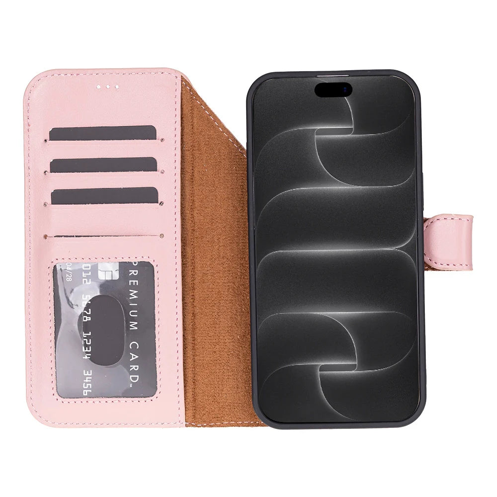 Pink leather MagSafe wallet case for iPhone 18 Pro and 17 Pro - view 9