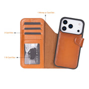 Tan leather MagSafe wallet case for iPhone 18 Pro and 17 Pro - view 3
