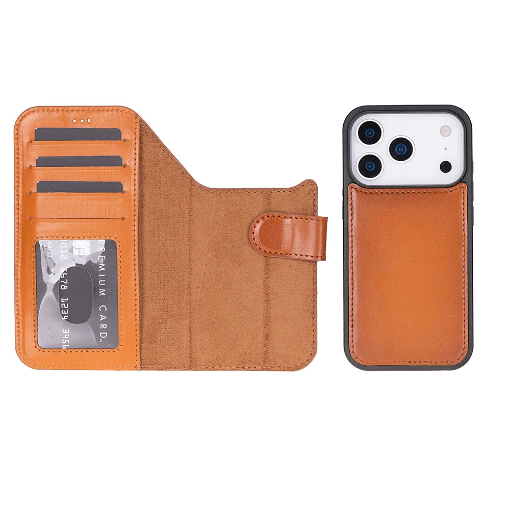 Tan leather MagSafe wallet case for iPhone 18 Pro and 17 Pro - view 5