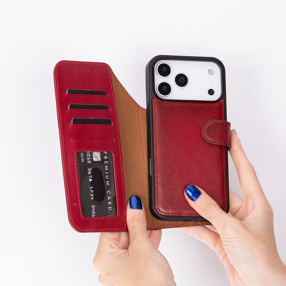 Magic iPhone 17 Pro Max Leather Detachable Wallet Case Gray Magic iPhone 17 Pro Max Leather Detachable Wallet Case Gray