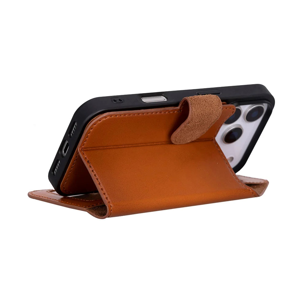 Tan leather MagSafe wallet case for iPhone 18 Pro and 17 Pro - view 8