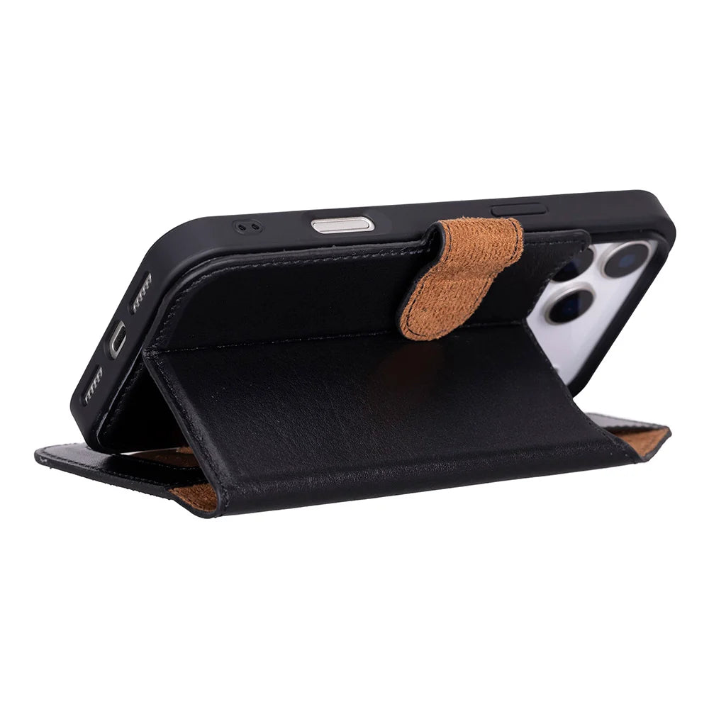 Black leather MagSafe wallet case for iPhone 18 Pro and 17 Pro - view 8