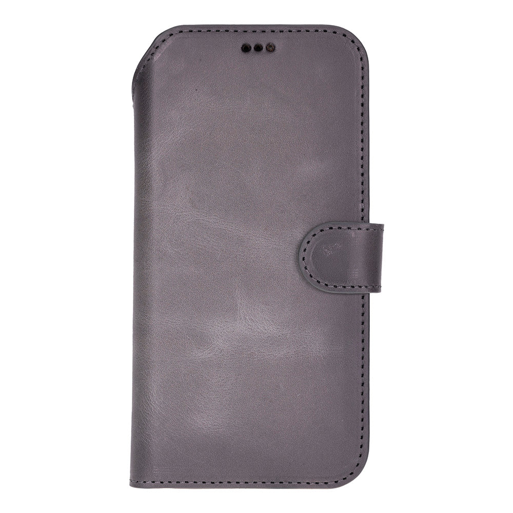 Gray leather MagSafe wallet case for iPhone 18 Pro and 17 Pro - view 6