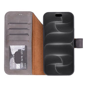 Gray leather MagSafe wallet case for iPhone 18 Pro and 17 Pro - view 9
