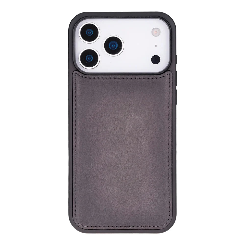 Gray leather MagSafe wallet case for iPhone 18 Pro and 17 Pro - view 13