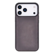 Gray leather MagSafe wallet case for iPhone 18 Pro and 17 Pro - view 13