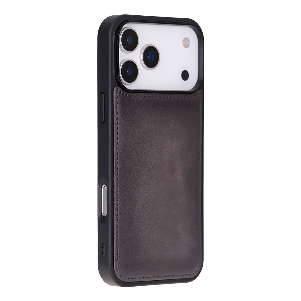 Gray leather MagSafe wallet case for iPhone 18 Pro and 17 Pro - view 10