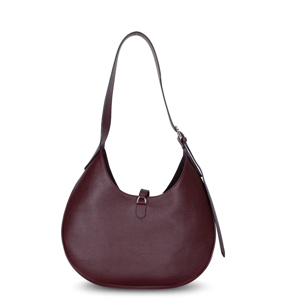Selene Crescent Leather Shoulder Bag – Personalized Women's Hobo Purse