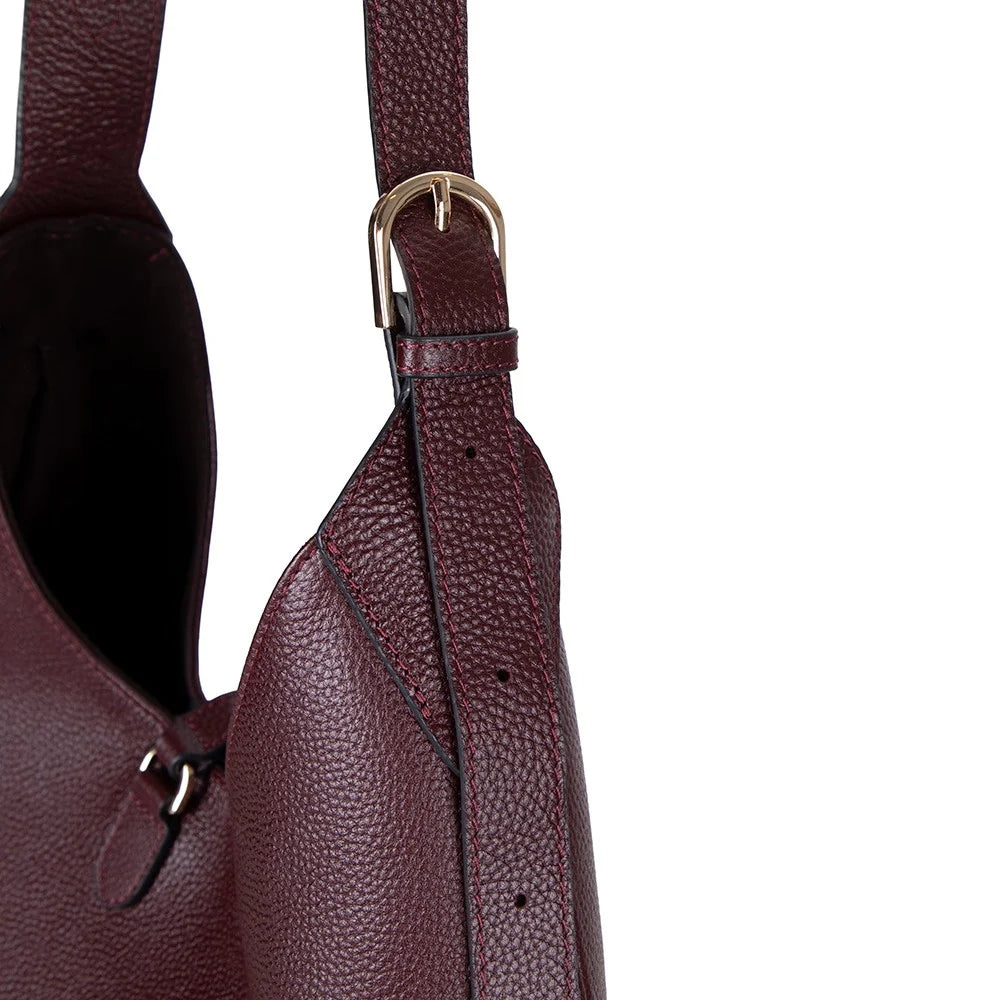 Selene Crescent Leather Shoulder Bag – Personalized Women's Hobo Purse