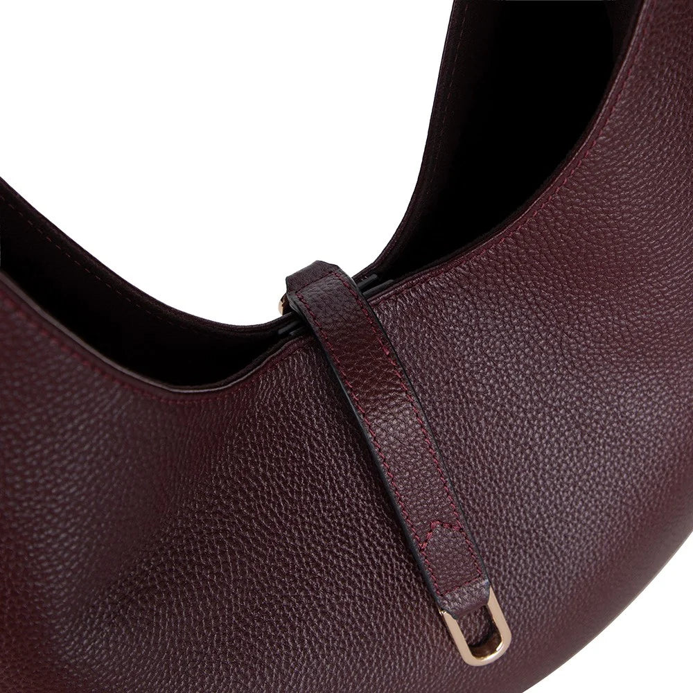 Selene Crescent Leather Shoulder Bag – Personalized Women's Hobo Purse
