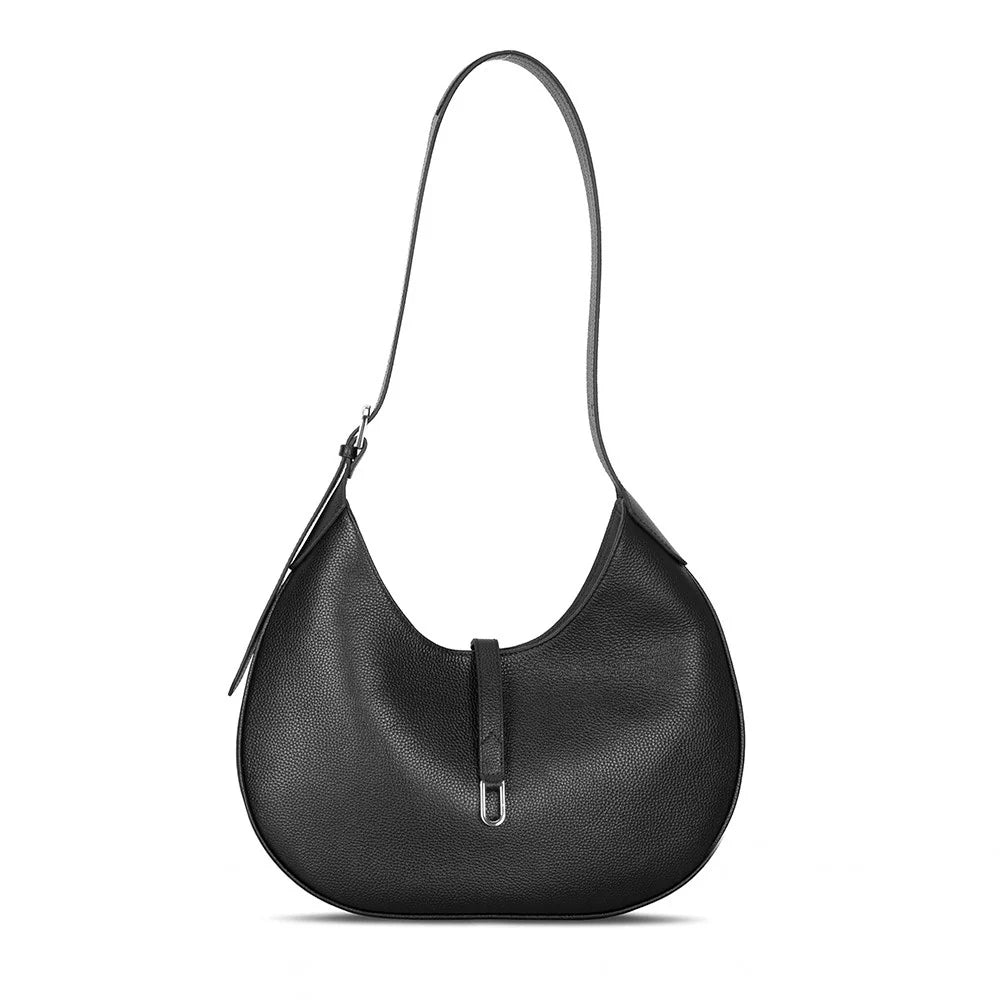 Selene Crescent Leather Shoulder Bag – Personalized Women's Hobo Purse