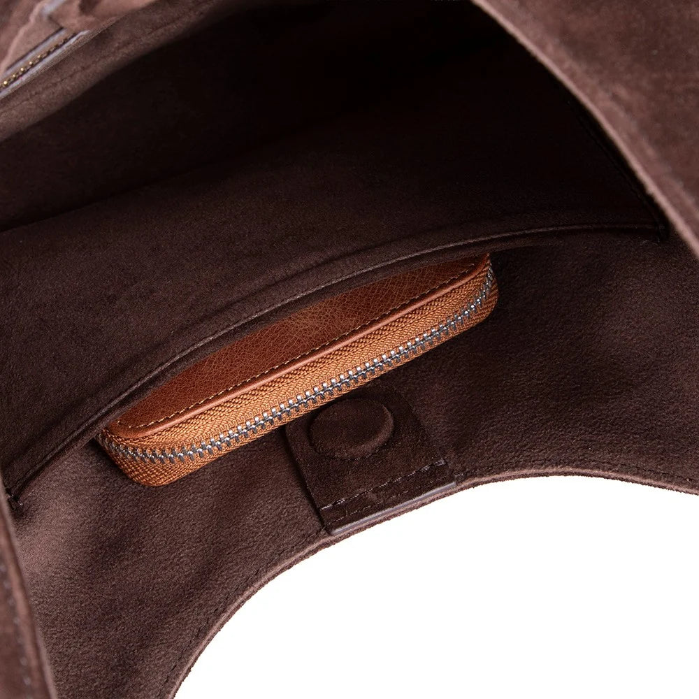 Selene Crescent Leather Shoulder Bag – Personalized Women's Hobo Purse