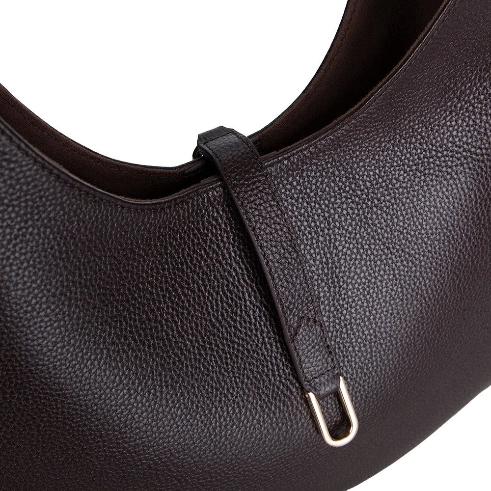 Selene Crescent Leather Shoulder Bag – Personalized Women's Hobo Purse