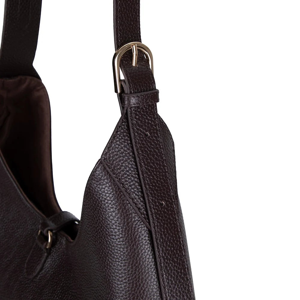 Selene Crescent Leather Shoulder Bag – Personalized Women's Hobo Purse