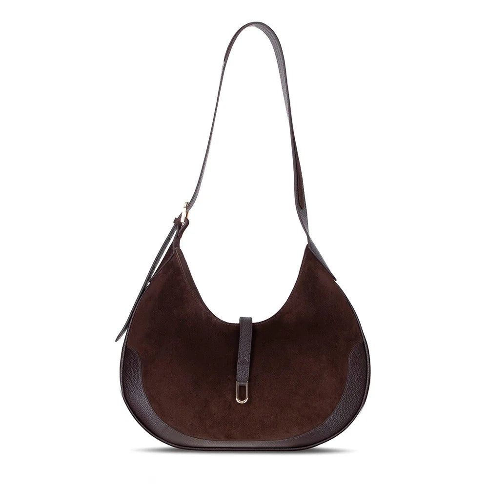 Selene Crescent Leather Shoulder Bag – Personalized Women's Hobo Purse