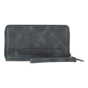 Eliza Leather Wallet Clutch – RFID, Wrist Strap, 12 Card Slots