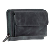 Eliza Leather Wallet Clutch – RFID, Wrist Strap, 12 Card Slots