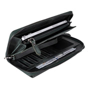 Eliza Leather Wallet Clutch – RFID, Wrist Strap, 12 Card Slots