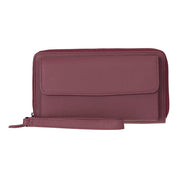 Eliza Leather Wallet Clutch – RFID, Wrist Strap, 12 Card Slots
