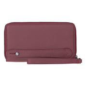 Eliza Leather Wallet Clutch – RFID, Wrist Strap, 12 Card Slots