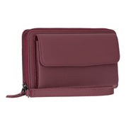 Eliza Leather Wallet Clutch – RFID, Wrist Strap, 12 Card Slots