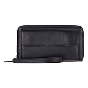 Eliza Leather Wallet Clutch – RFID, Wrist Strap, 12 Card Slots