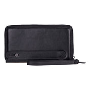 Eliza Leather Wallet Clutch – RFID, Wrist Strap, 12 Card Slots