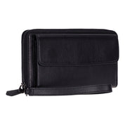 Eliza Leather Wallet Clutch – RFID, Wrist Strap, 12 Card Slots