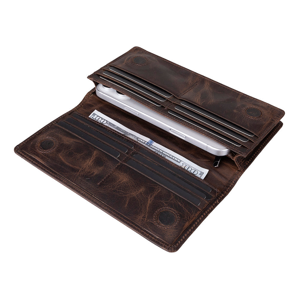 Sentinel Leather Wallet – Unisex RFID Long Wallet with Phone Pocket