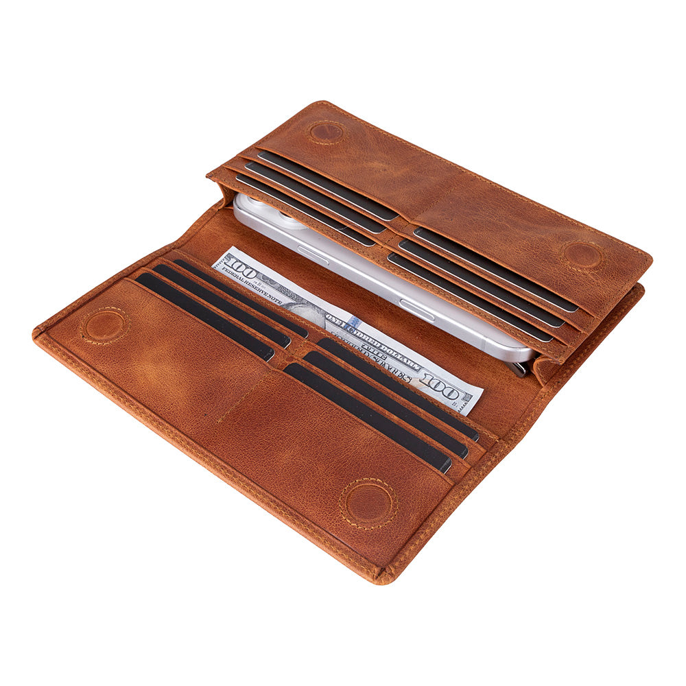 Sentinel Leather Wallet – Unisex RFID Long Wallet with Phone Pocket