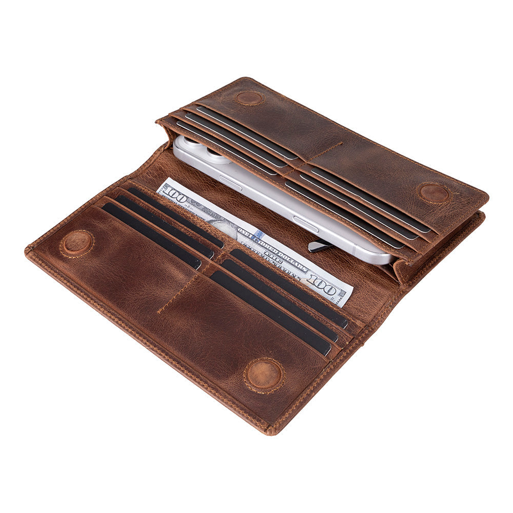 Sentinel Leather Wallet – Unisex RFID Long Wallet with Phone Pocket