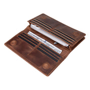 Sentinel Leather Wallet – Unisex RFID Long Wallet with Phone Pocket
