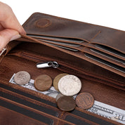 Sentinel Leather Wallet – Unisex RFID Long Wallet with Phone Pocket