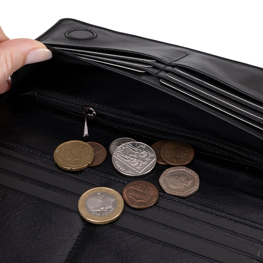 Sentinel Leather Wallet – Unisex RFID Long Wallet with Phone Pocket