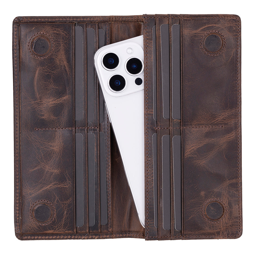 Sentinel Leather Wallet – Unisex RFID Long Wallet with Phone Pocket