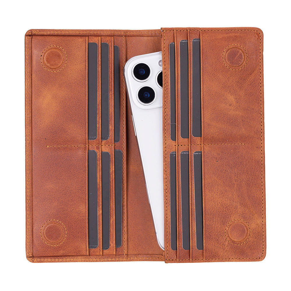 Sentinel Leather Wallet – Unisex RFID Long Wallet with Phone Pocket