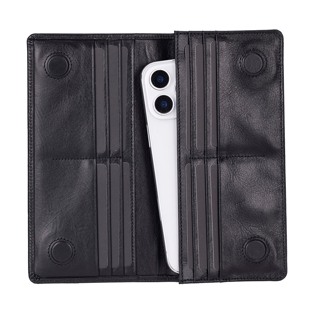 Sentinel Leather Wallet – Unisex RFID Long Wallet with Phone Pocket