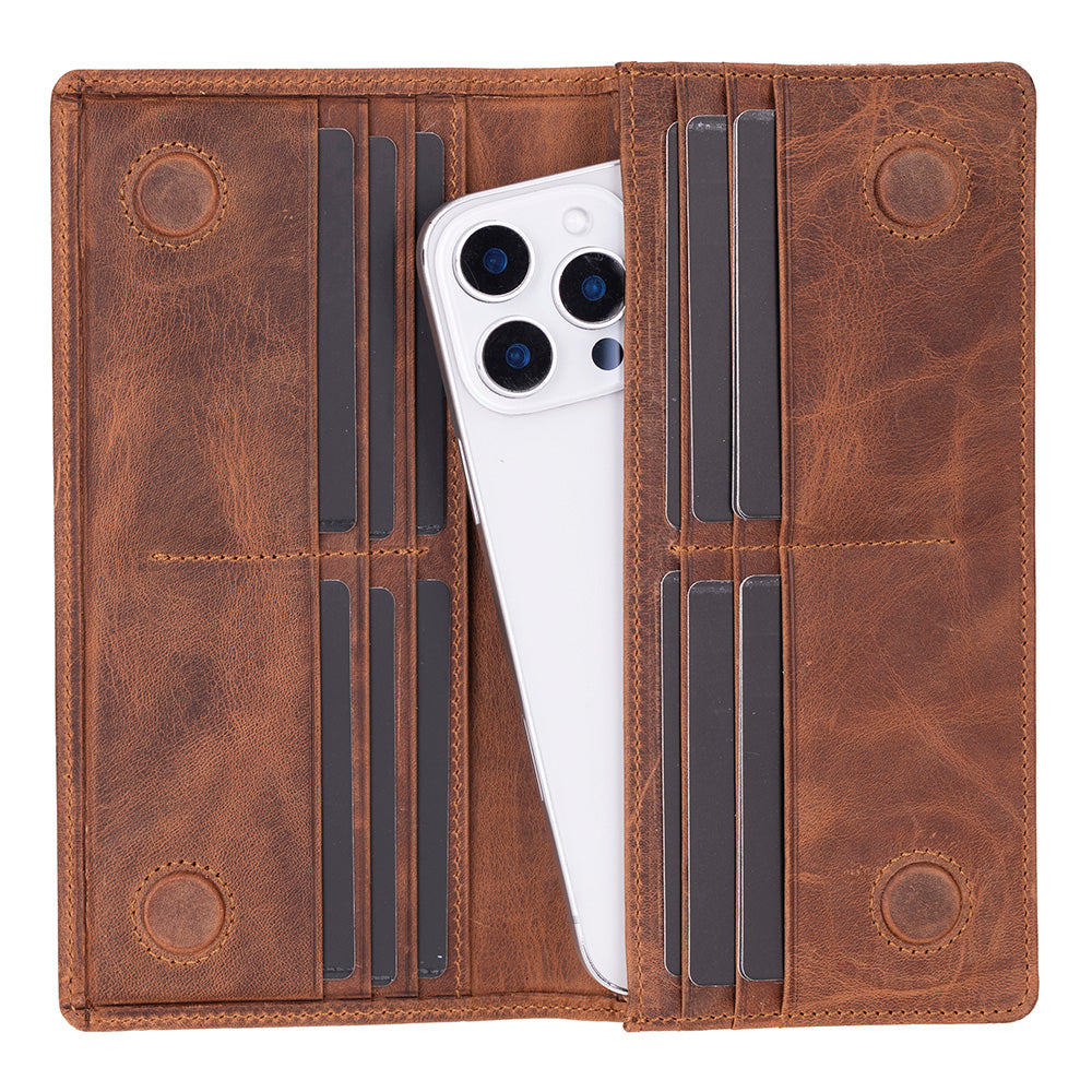 Sentinel Leather Wallet – Unisex RFID Long Wallet with Phone Pocket