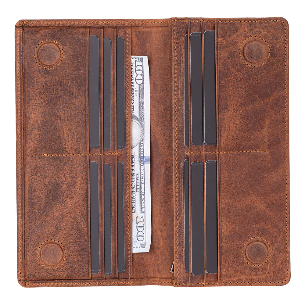 Sentinel Leather Wallet – Unisex RFID Long Wallet with Phone Pocket
