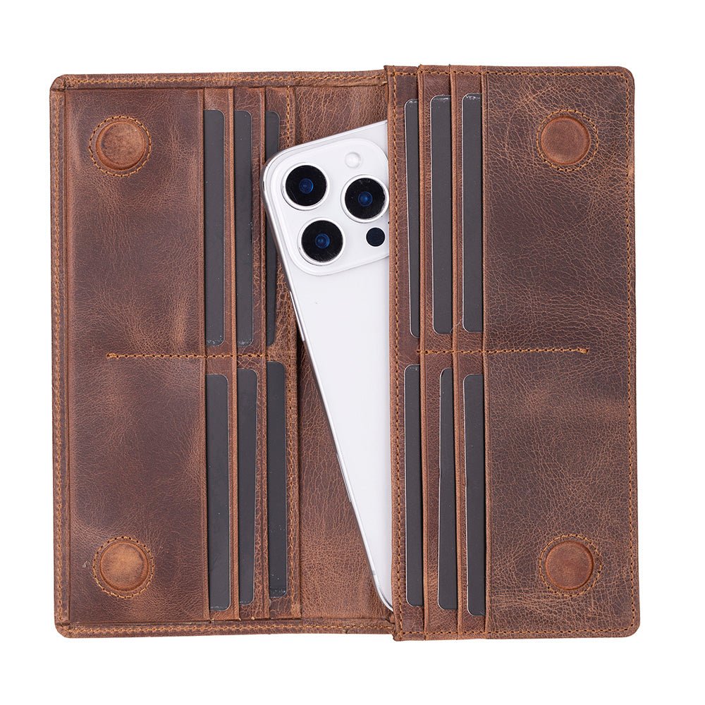 Sentinel Leather Wallet – Unisex RFID Long Wallet with Phone Pocket