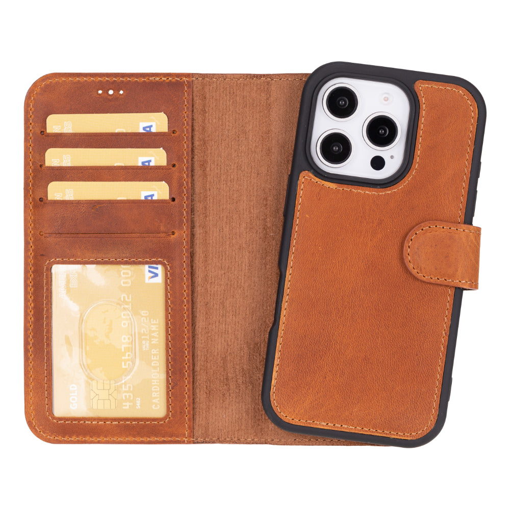 Leather iPhone 16 Pro Leather Wallet Case